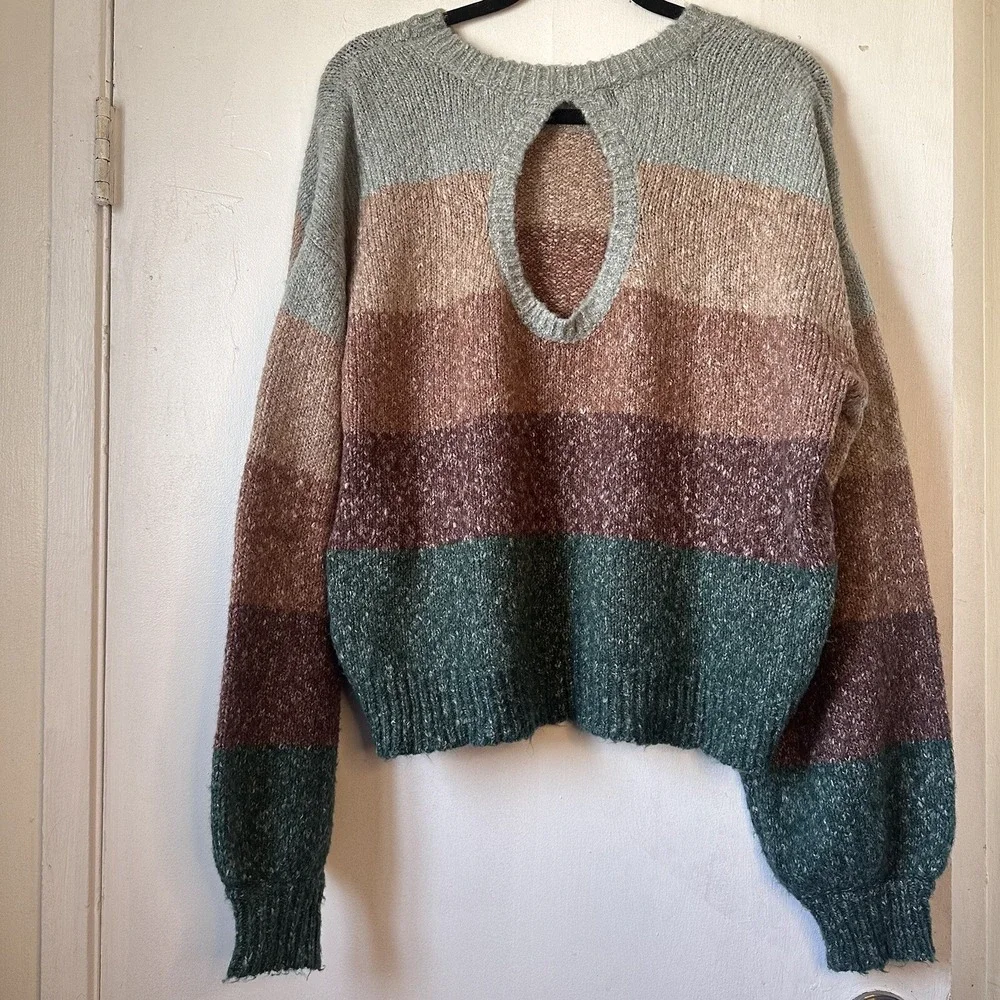 Saltwater Luxe‎ Multicolor JED Stripe Pullover Sweater Women's Cottagecore Large